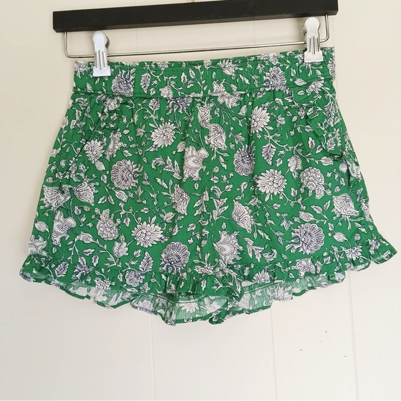 Crewcuts Other - NWT CREWCUTS Green Floral Ruffle Pocket Shorts Girls 12